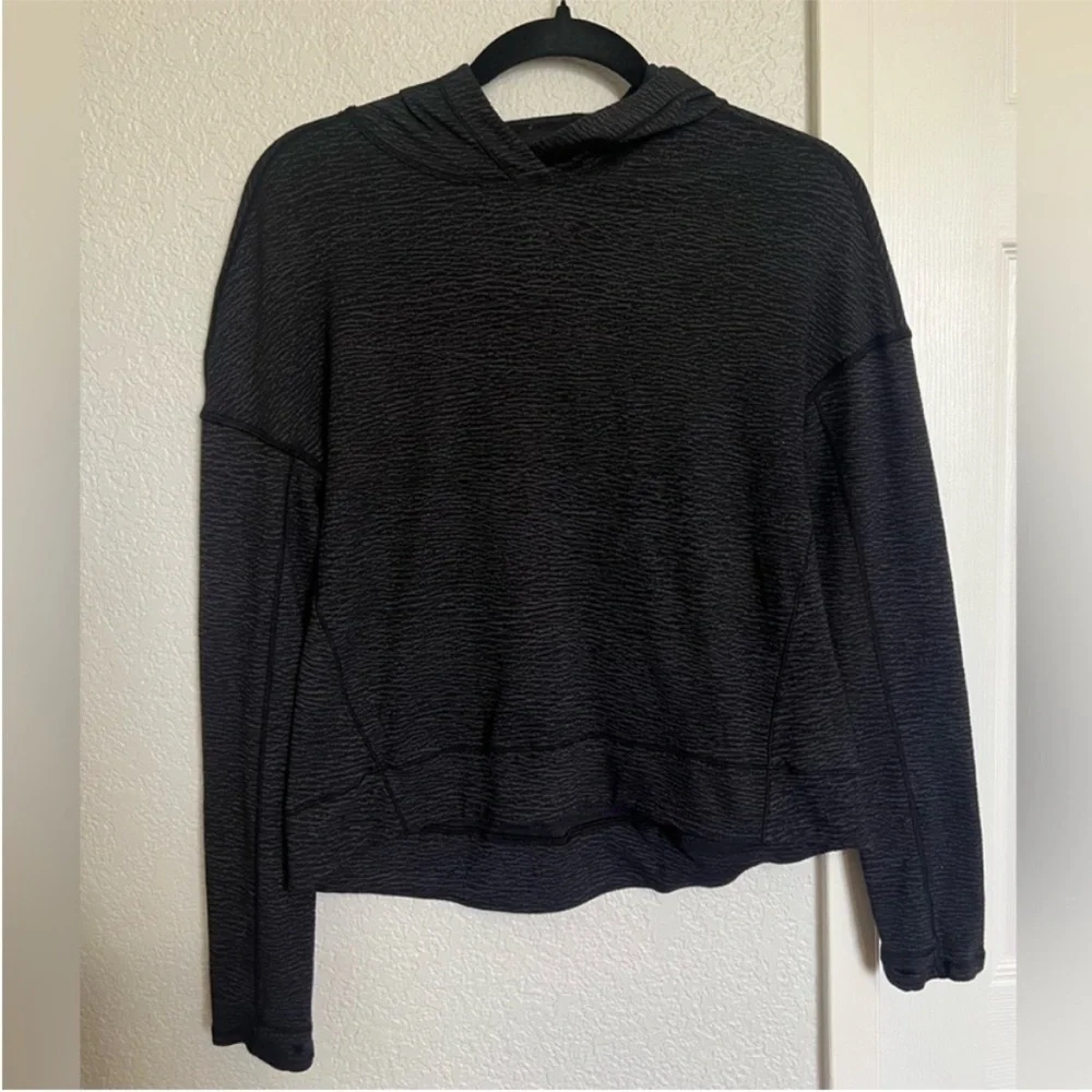 Lululemon Squad Goals Hoodie in Pebble Jacquard Black Blue Tied